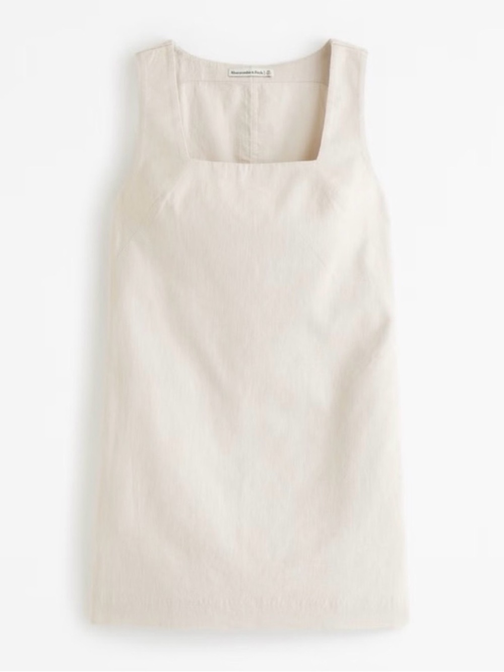 Abercrombie & Fitch Cream Square-Neck Linen Mini - Picture 2 of 7